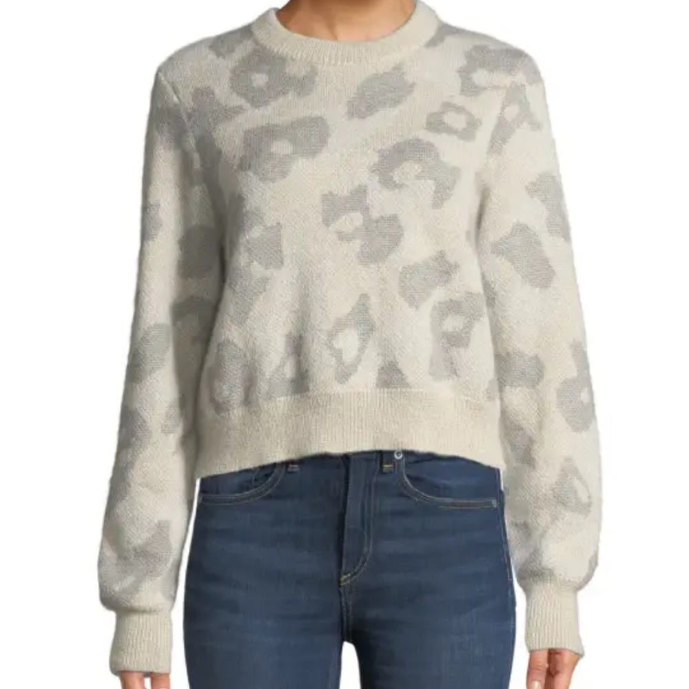 Rag & bone gray animal print sweater size L